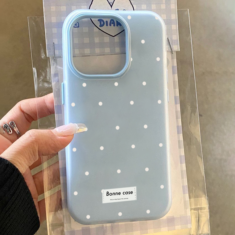 Phone Cases Polka Dot - Cute White Polka Dots Design 2-in-1