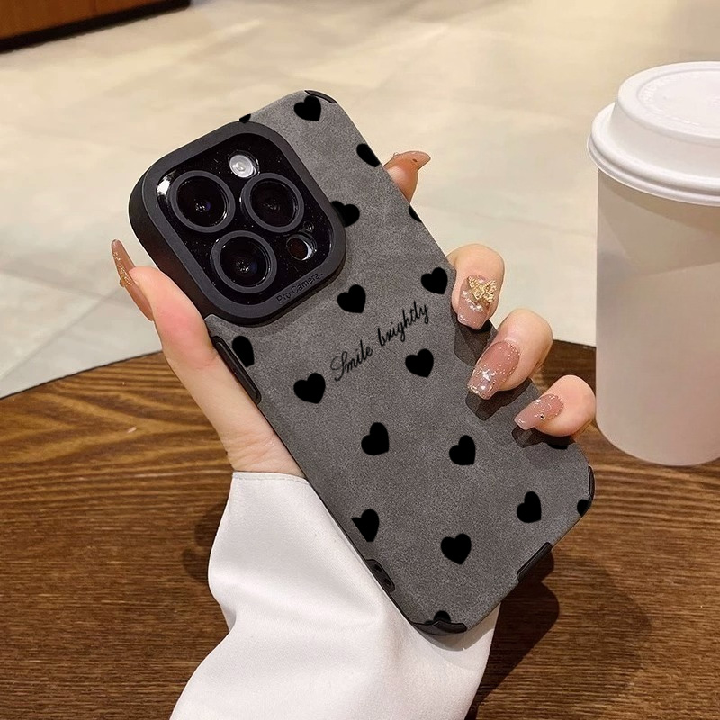 Phone Cases Black - New Luxury Black Love Heart Phone