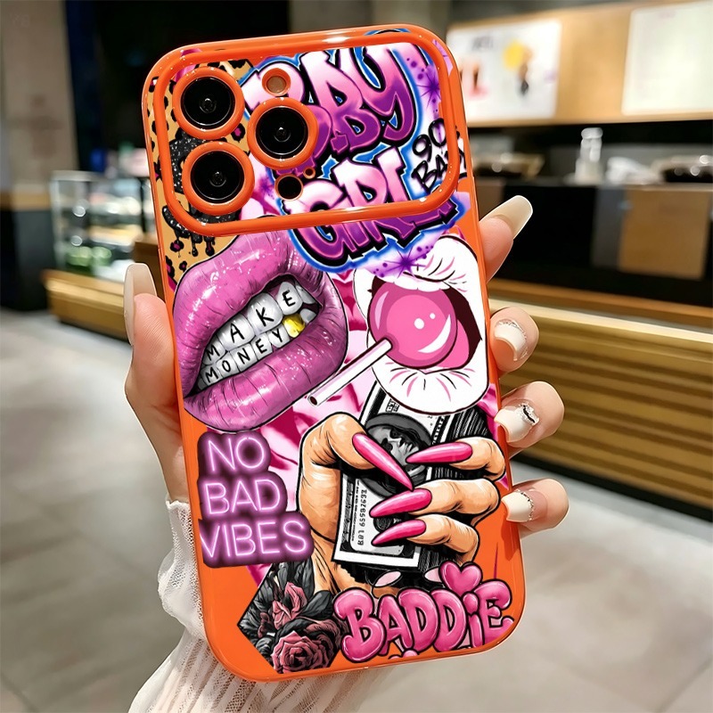 Phone Cases Iphone 16 - Hip Hop Pink Lips Baby Girl