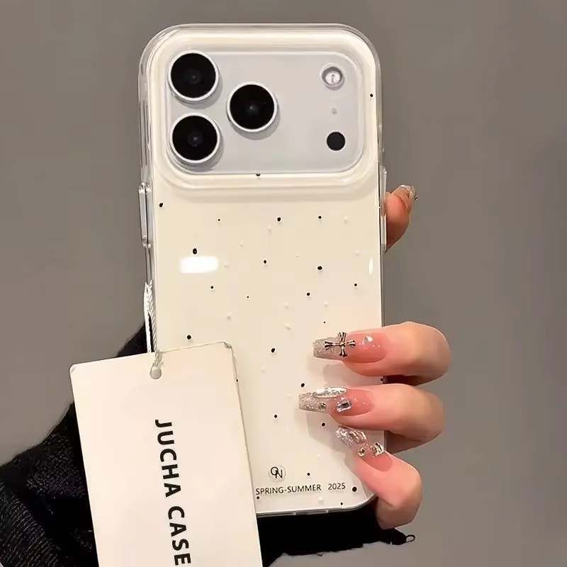 Phone Cases Polka Dot - Simple Korean-Style White splatter Polka Dots
