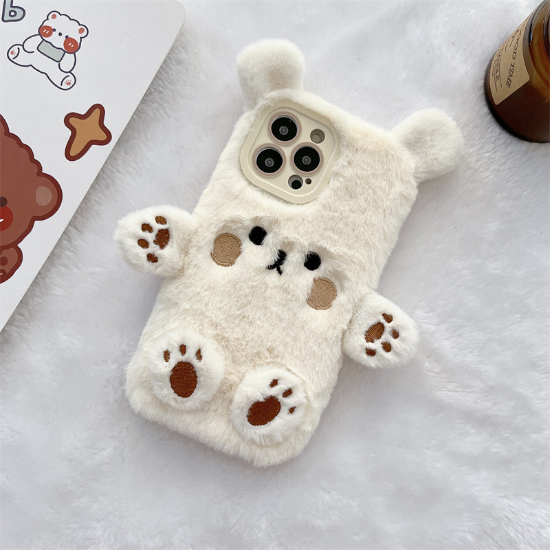 Korean 3D Cartoon Bear Fluffy  - огляд і ціна Phone Cases Iphone 16