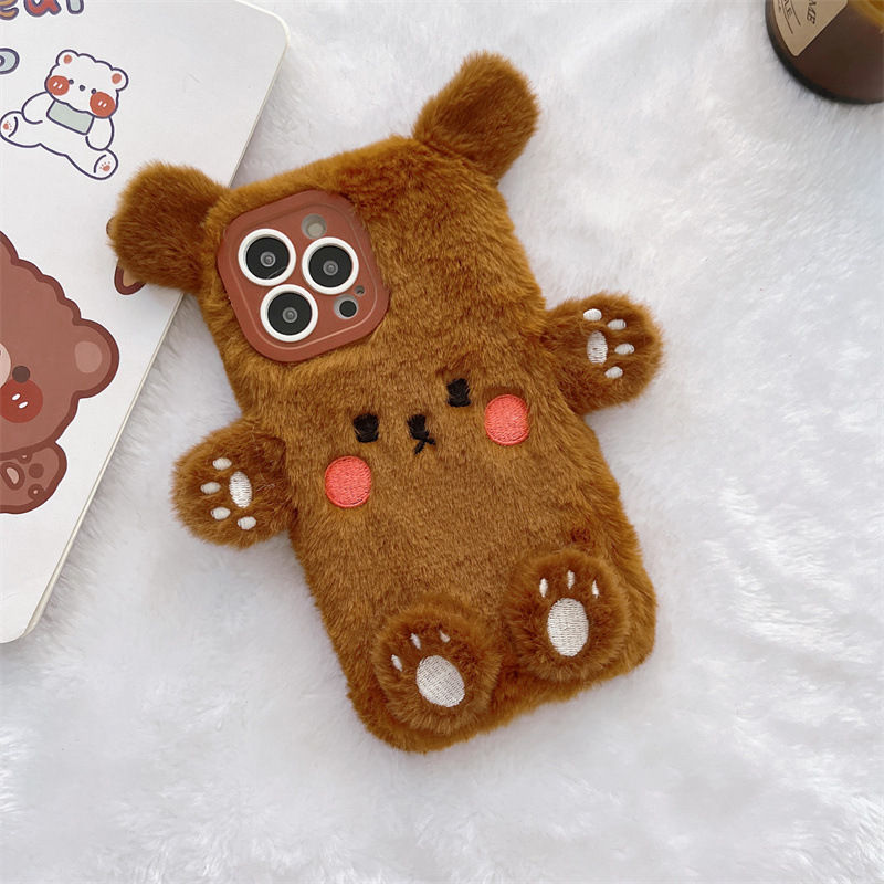 Korean 3D Cartoon Bear Fluffy  - огляд і ціна Phone Cases Iphone 16