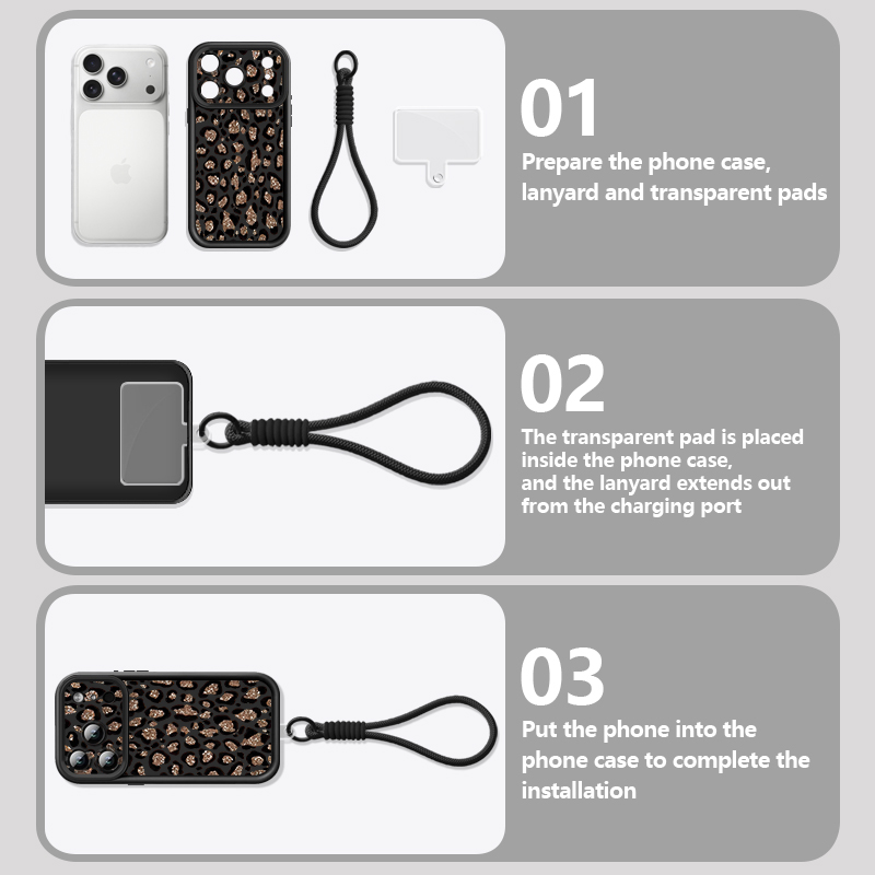 Brown Leopard Printed Lanyard  - огляд і ціна Phone Cases Brown