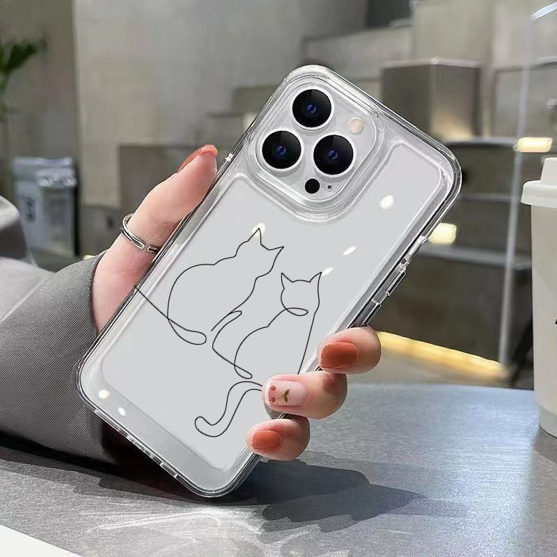 Cute Line Cat Anti-drop Phone  - огляд і ціна Phone Cases Cute