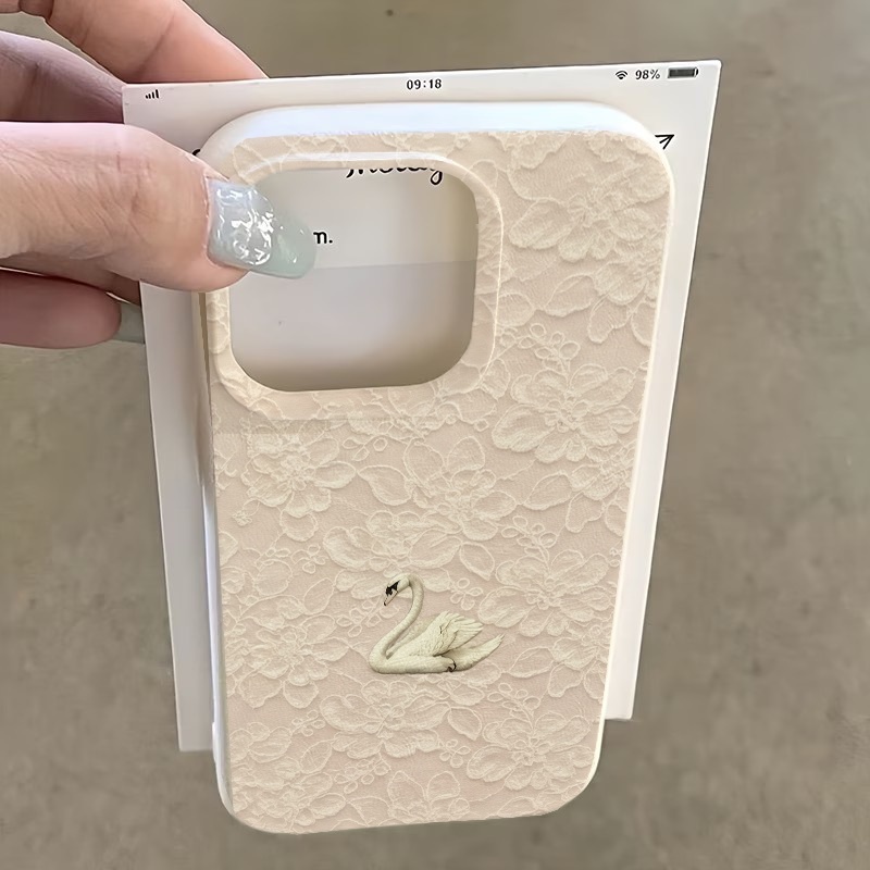 Lace Swan Pattern Lychee Textu - огляд і ціна Phone Cases Iphone 16