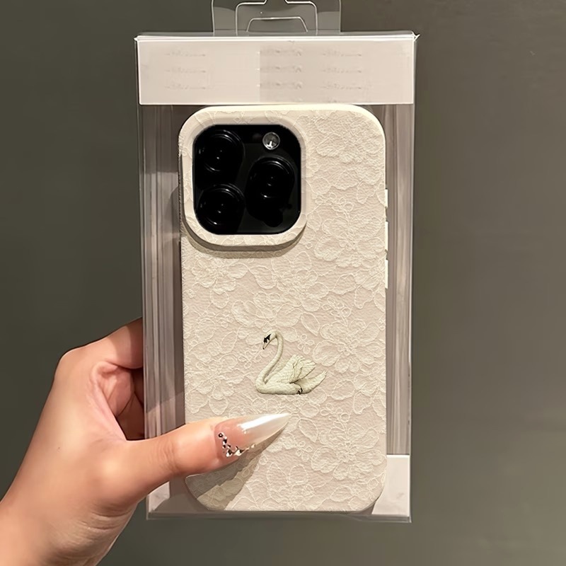Lace Swan Pattern Lychee Textu - огляд і ціна Phone Cases Iphone 16