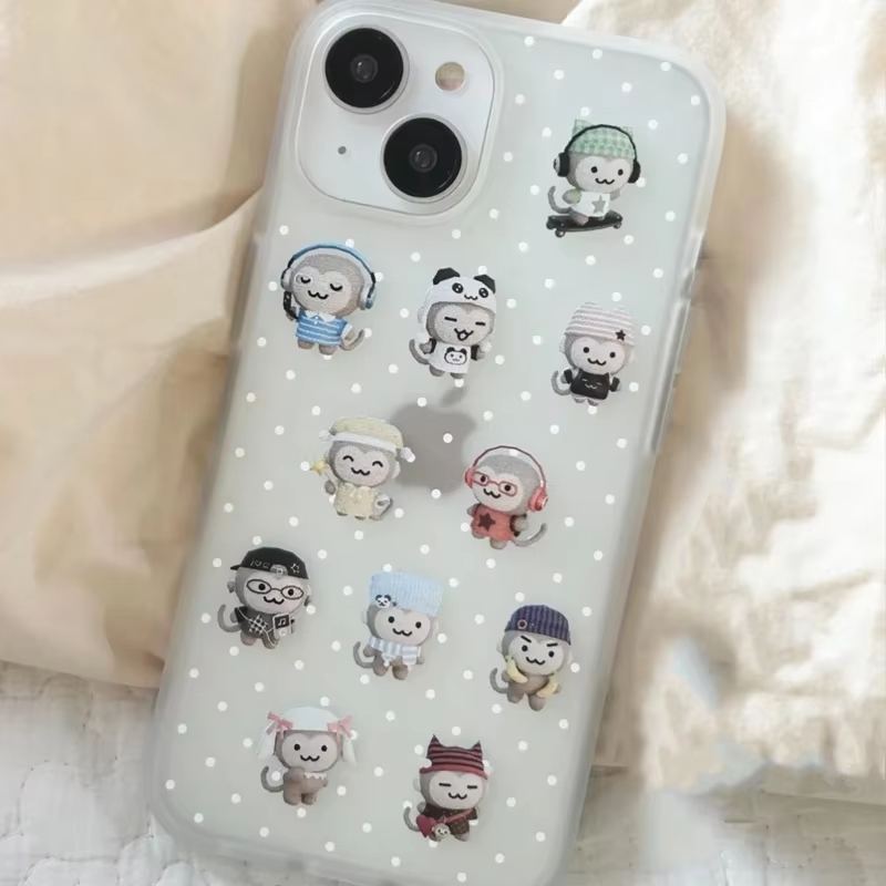 Simple Kawaii Monkey White Pol - огляд і ціна Phone Cases Polka Dot