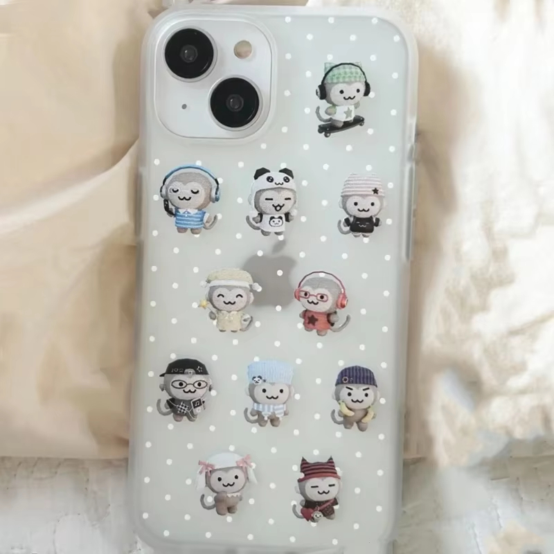 Simple Kawaii Monkey White Pol - огляд і ціна Phone Cases Polka Dot