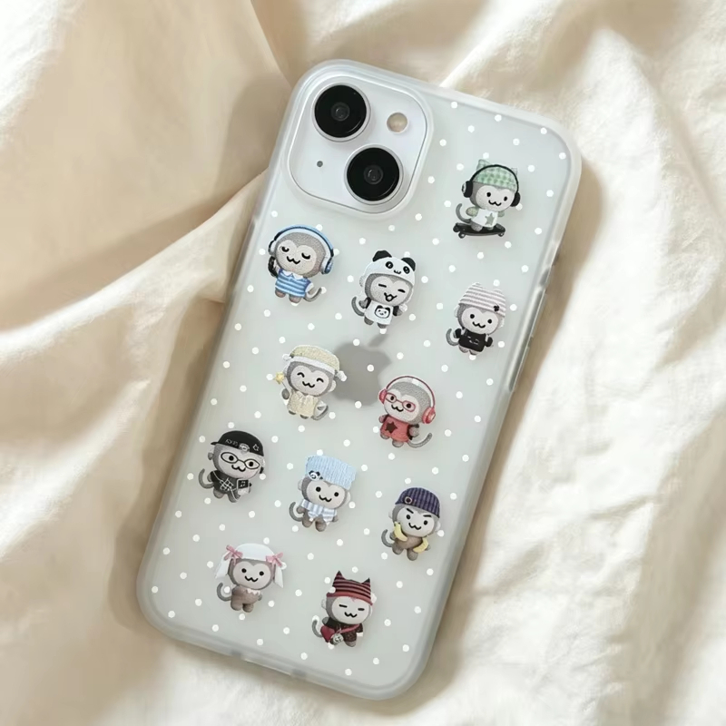 Simple Kawaii Monkey White Pol - огляд і ціна Phone Cases Polka Dot
