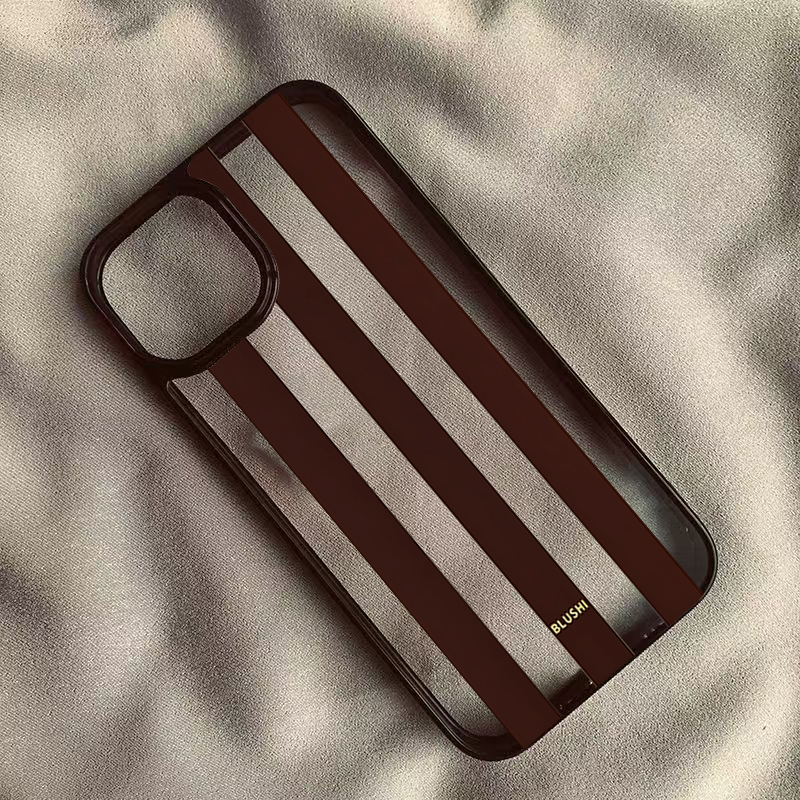Clear Brown Stripes Phone Case - огляд і ціна Phone Cases Brown