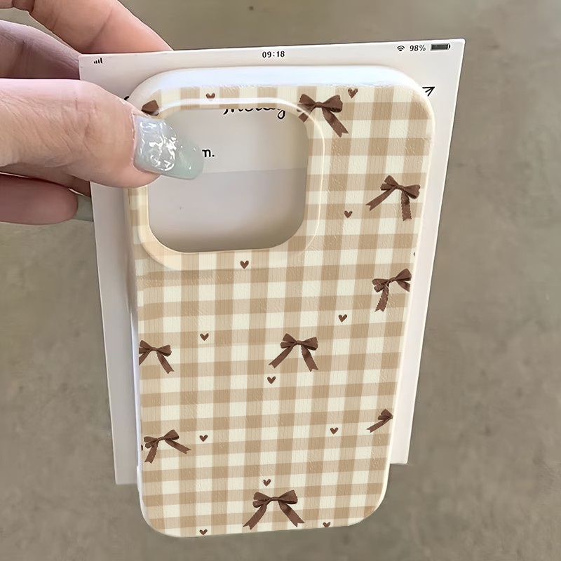 Retro Brown Plaid Small Bow Pa - огляд і ціна Phone Cases Brown