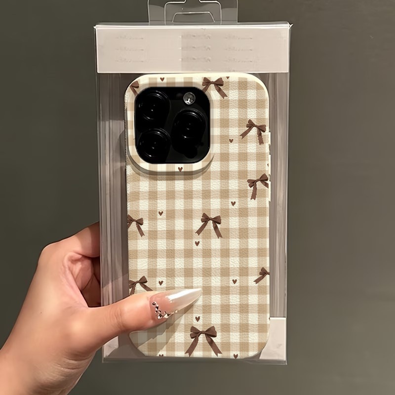 Retro Brown Plaid Small Bow Pa - огляд і ціна Phone Cases Brown