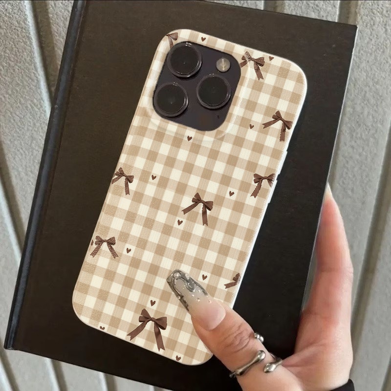 Retro Brown Plaid Small Bow Pa - огляд і ціна Phone Cases Brown