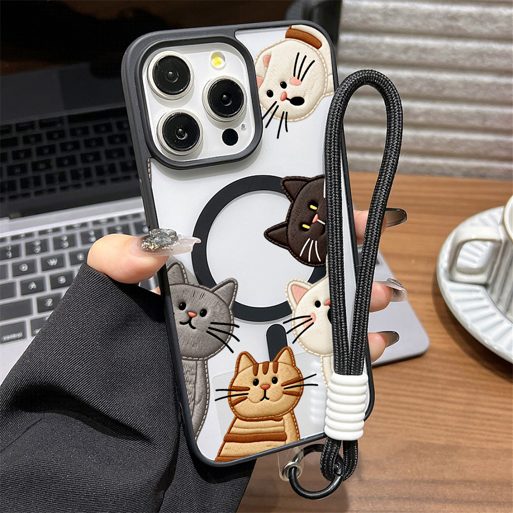 Cute Faux Embroidery Cat Phone - огляд і ціна Phone Cases Cute Iphone 13