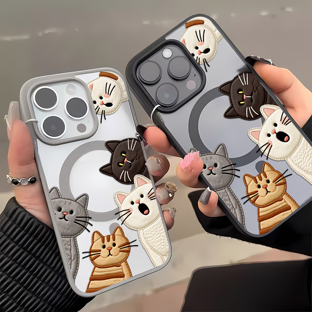 Cute Faux Embroidery Cat Phone - огляд і ціна Phone Cases Cute Iphone 13