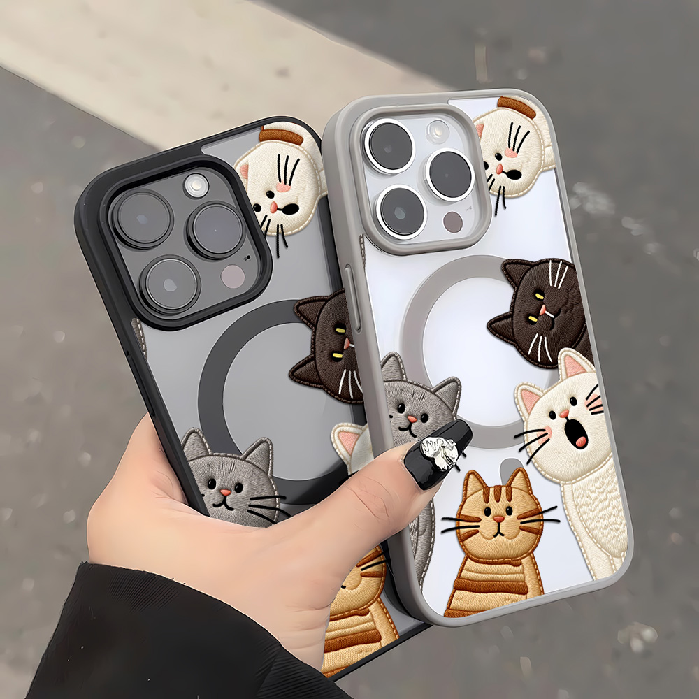 Cute Faux Embroidery Cat Phone - огляд і ціна Phone Cases Cute Iphone 13